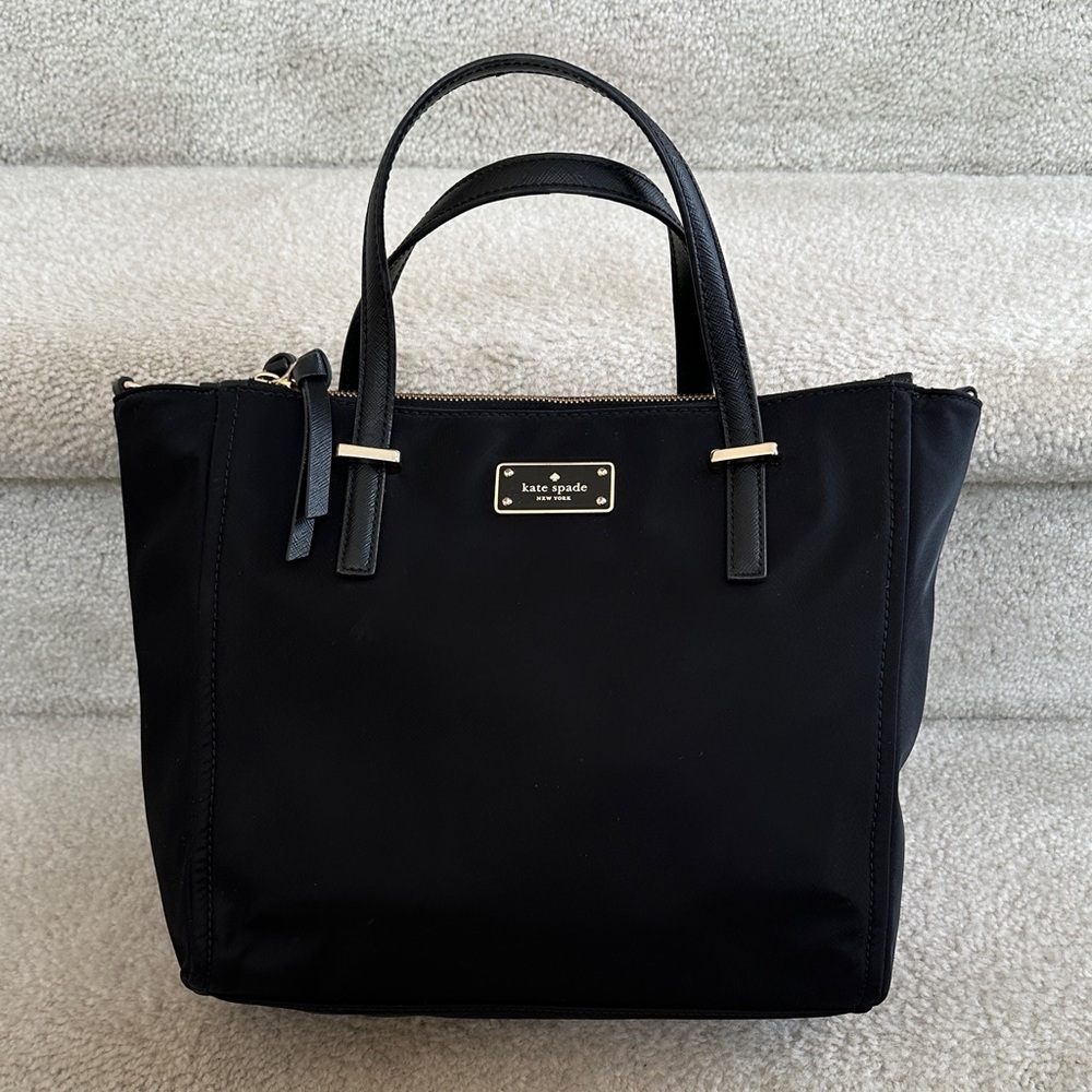 kate spade Black Nylon Tote with Gold Hardware